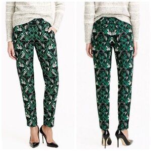 J. Crew Tuxedo Retro Pull On Pant Green & Black Festive 2